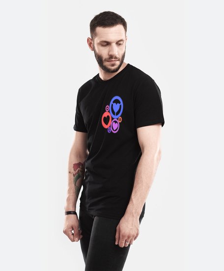 Чоловіча футболка Шестерні із сердечками кольорові
