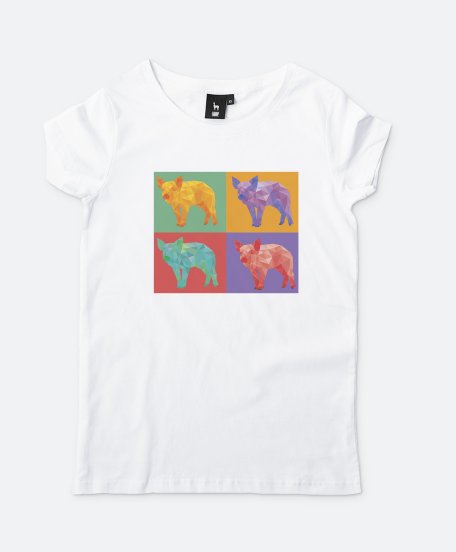Жіноча футболка polygon colorfuf piggies