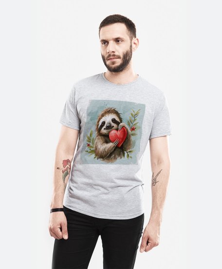 Чоловіча футболка Лінивець Коханий з серцем