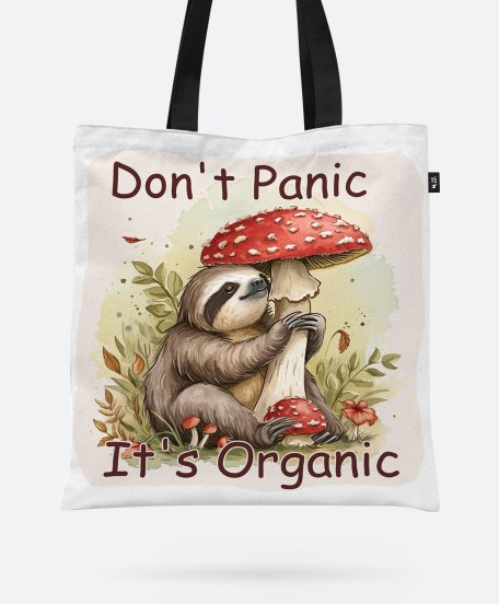 Авоська Don't Panic it's Organic. Лінивець з грибами Мухомор