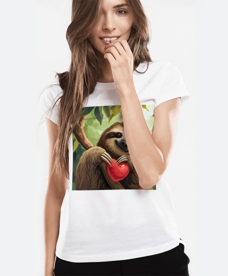 Жіноча футболка Лінивець і Серце