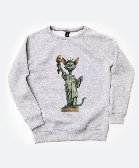 Жіночий світшот Кішка Орієнтальна  Statue Of Liberty