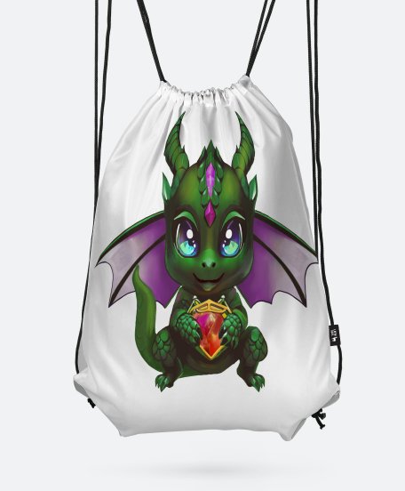 Рюкзак зелений дракон з діамантом