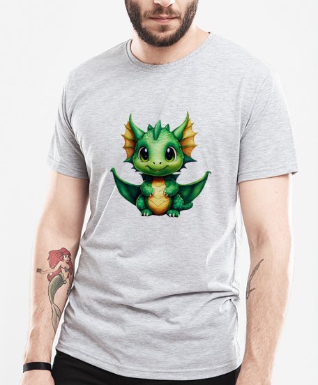 Чоловіча футболка Зелений  аніме дракоша