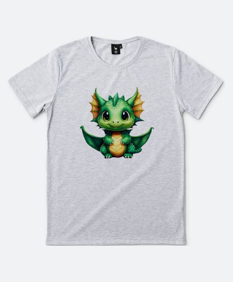 Чоловіча футболка Зелений  аніме дракоша