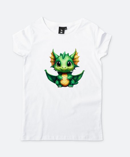 Жіноча футболка Зелений  аніме дракоша