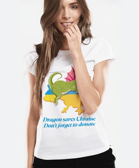 Жіноча футболка Dragon saves Ukraine