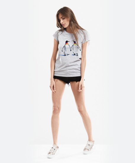 Жіноча футболка Закохані пінгвіни
