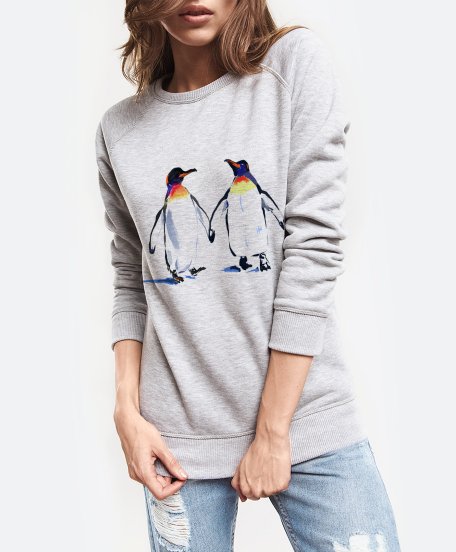 Жіночий світшот Закохані пінгвіни