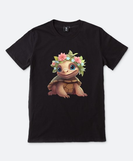 Чоловіча футболка Черепаха з квітами