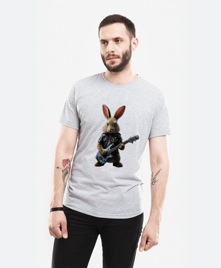 Чоловіча футболка Кролик грає метал