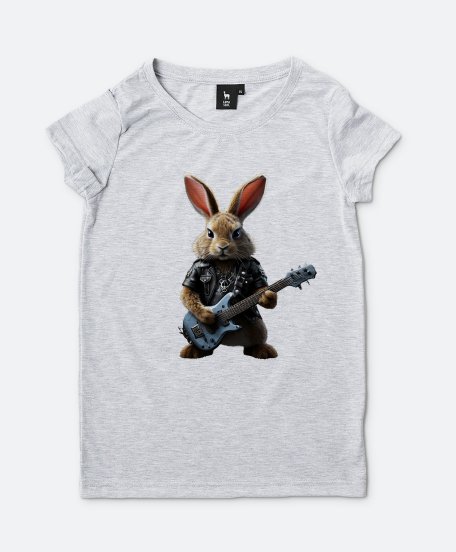 Жіноча футболка Кролик грає метал