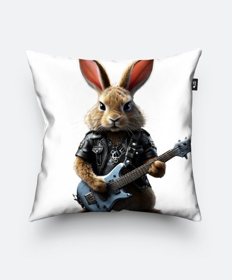 Подушка квадратна Кролик грає метал