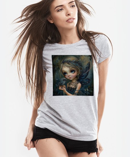 Жіноча футболка Лісова Фея з Пташкою