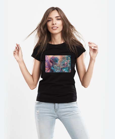 Жіноча футболка Фентезі Ельф з Метеликом