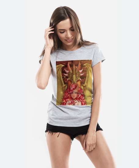 Жіноча футболка Дракон і книги 3