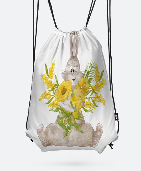 Рюкзак Зайчик з букетом квітів.