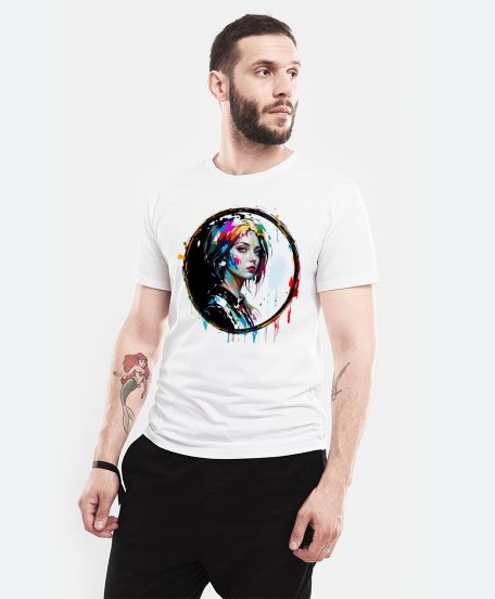 Чоловіча футболка Дівчина в абстрактному стилі