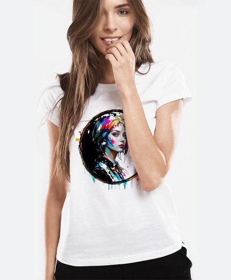 Жіноча футболка Дівчина в абстрактному стилі