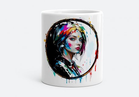 Чашка Дівчина в абстрактному стилі