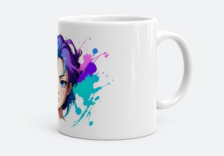 Чашка Абстрактне обличчя анімешної дівчини