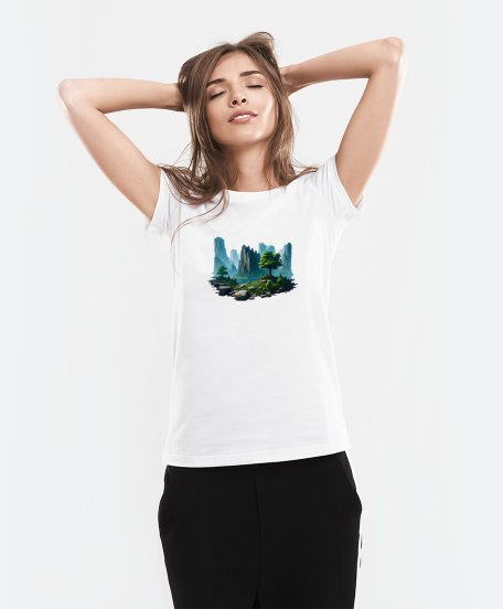 Жіноча футболка Оазис серед скель