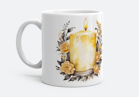 Чашка Свічка з квітами