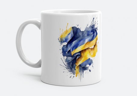 Чашка Прапор України. Акварель
