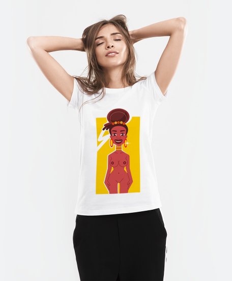 Жіноча футболка Silhouette of african girl