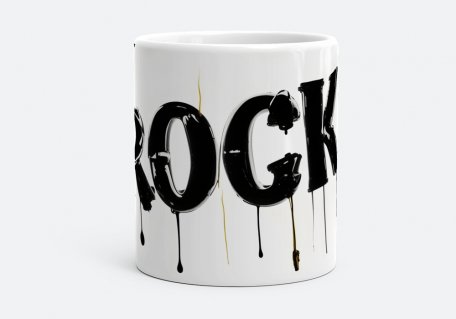 Чашка Напис "ROCK" з білим та чорним фоном