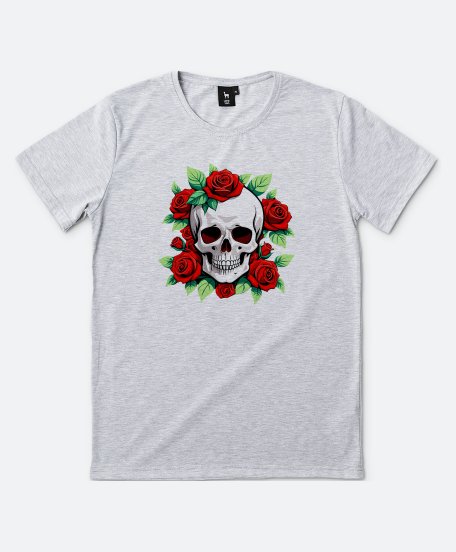 Чоловіча футболка Череп у трояндах