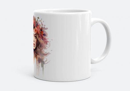 Чашка Дівчина з квітами у волоссі 