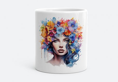 Чашка Дівчина з квітами