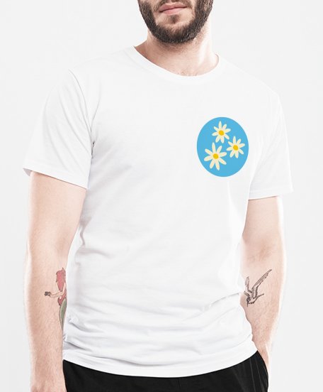 Чоловіча футболка Білі ромашки, весняні квіти