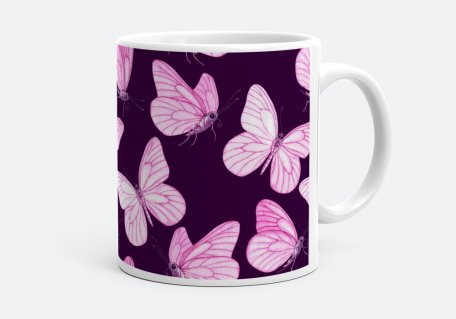 Чашка Butterflies pink 
