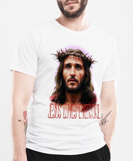 Чоловіча футболка Jesus loves everyone (Ісус любить всіх)