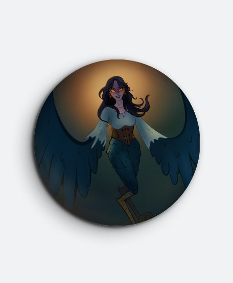 Значок Бестіарій діва з крилами