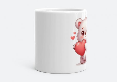 Чашка Ведмедик з червоним серцем