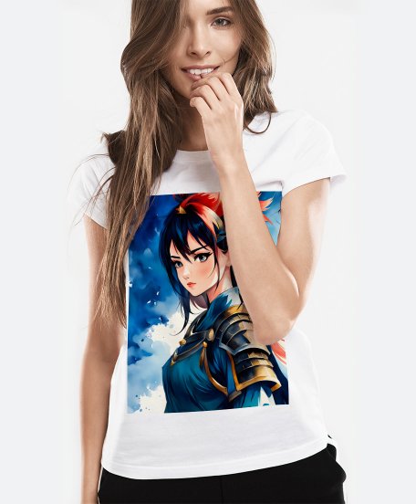 Жіноча футболка Аніме дівчина-воїн