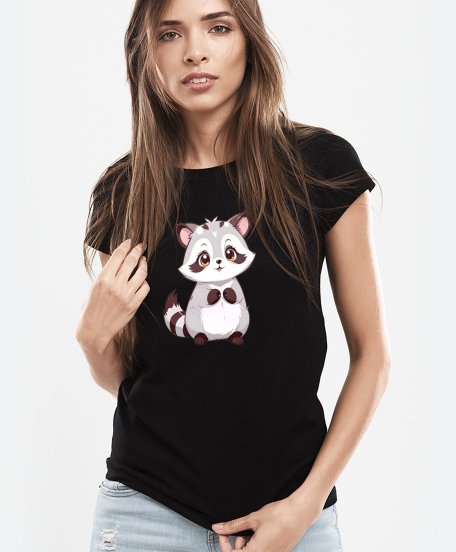 Жіноча футболка Маленький анімешний єнот