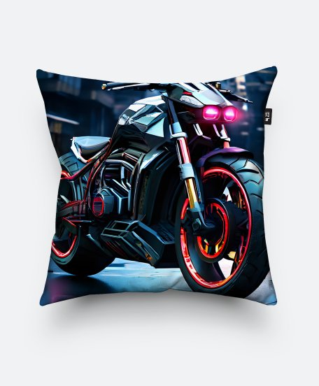 Подушка квадратна Мотоцикл у стилі кіберпанк