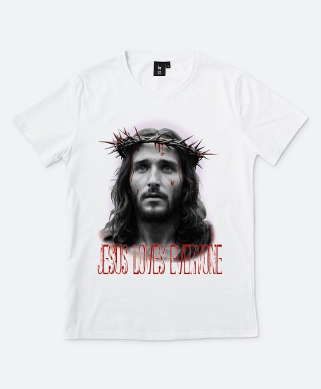 Чоловіча футболка Jesus loves everyone_ (Ісус любить всіх)
