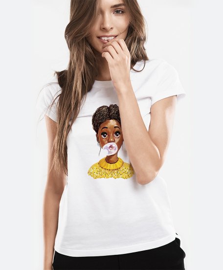 Жіноча футболка Афроамериканка з жуйкою