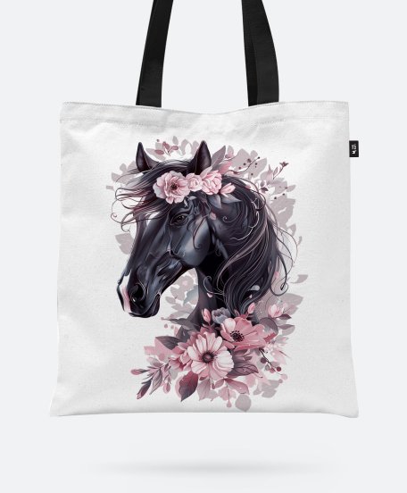 Авоська Кінь з рожевими квітами 