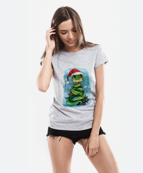 Жіноча футболка Змія Новорічна 2025