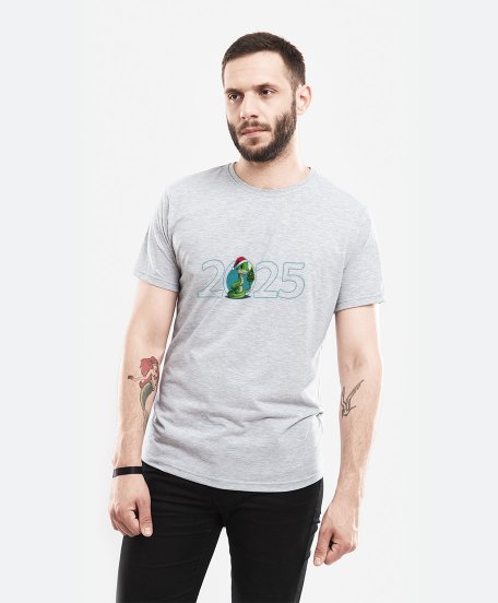 Чоловіча футболка 2025 Новорічна Змія