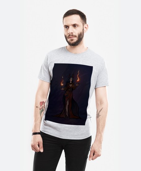 Чоловіча футболка Тіфлінг демониця чаклунка з рогами