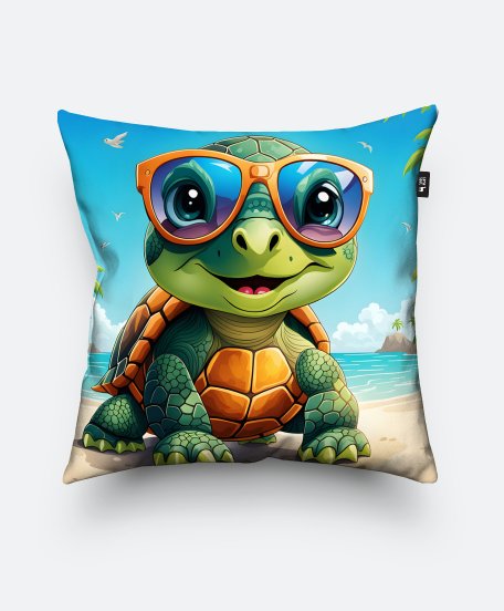 Подушка квадратна Черепаха в сонцезахисних окулярах