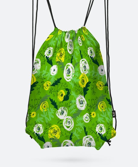 Рюкзак Зеленый цветочный узор