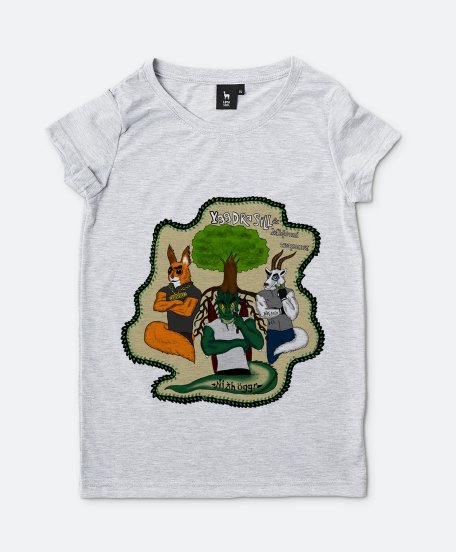 Жіноча футболка Іґґдрасілль і Скандинавські міфічні тварини 2.0